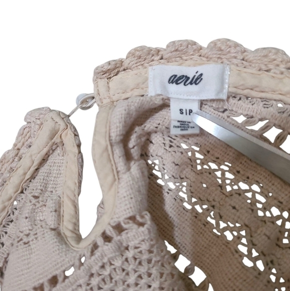Aerie Crochet Textured Crop Sand Size Small - Picture 7 of 11